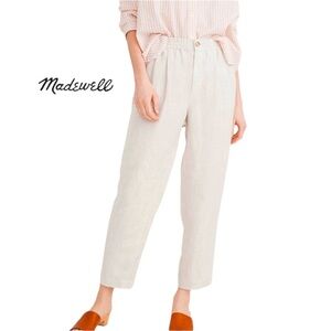 Madewell NWT Linen-Blend Track Trousers XXL Tan